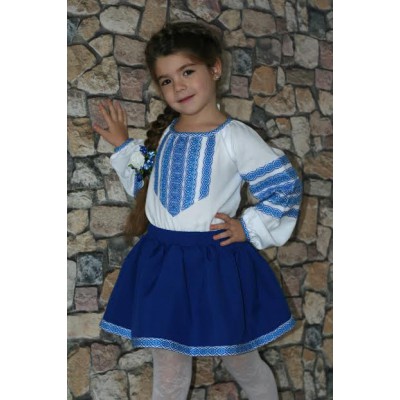 Embroidered costume for girl "Blue Story"